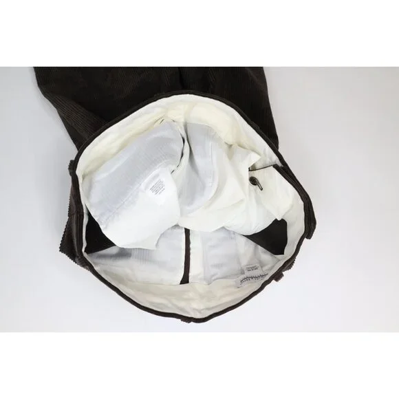 Vtg 90s Streetwear Mens 36x30 Faded Heavy Wide Leg Corduroy Chino Pants Brown - Picture 8 of 14